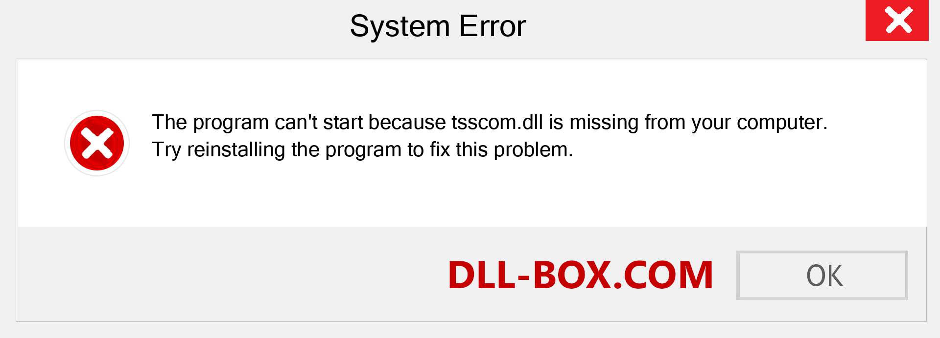  tsscom.dll file is missing?. Download for Windows 7, 8, 10 - Fix  tsscom dll Missing Error on Windows, photos, images